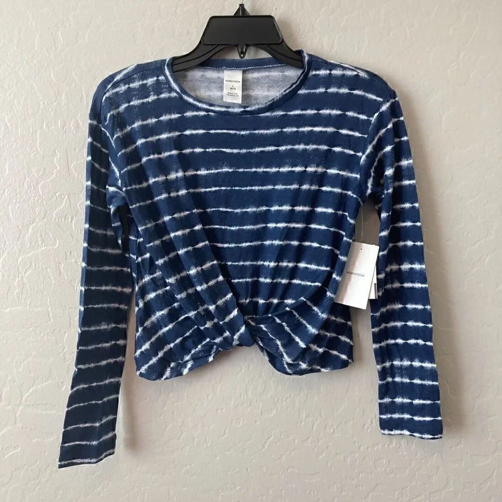 NORDSTROM NEW CROP LONG SLEEVE TWIST FRONT SHIRT SIZE 8-10